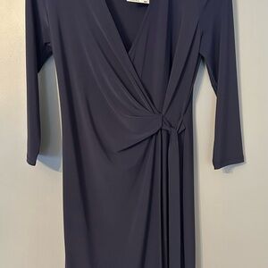 Elegant Navy Wrap Dress